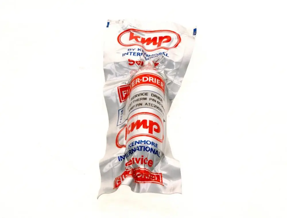 BOSCH-Produkt in Silberverpackung, das möglicherweise als Trockenmittel oder Filter dient. Aufdrucke zeigen Markennamen und Modellbezeichnung.